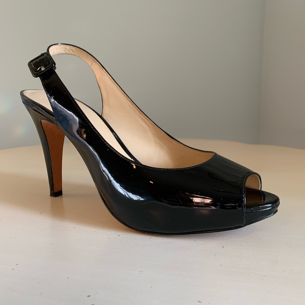 Talbots Black Patent Leather Sling Back Pump